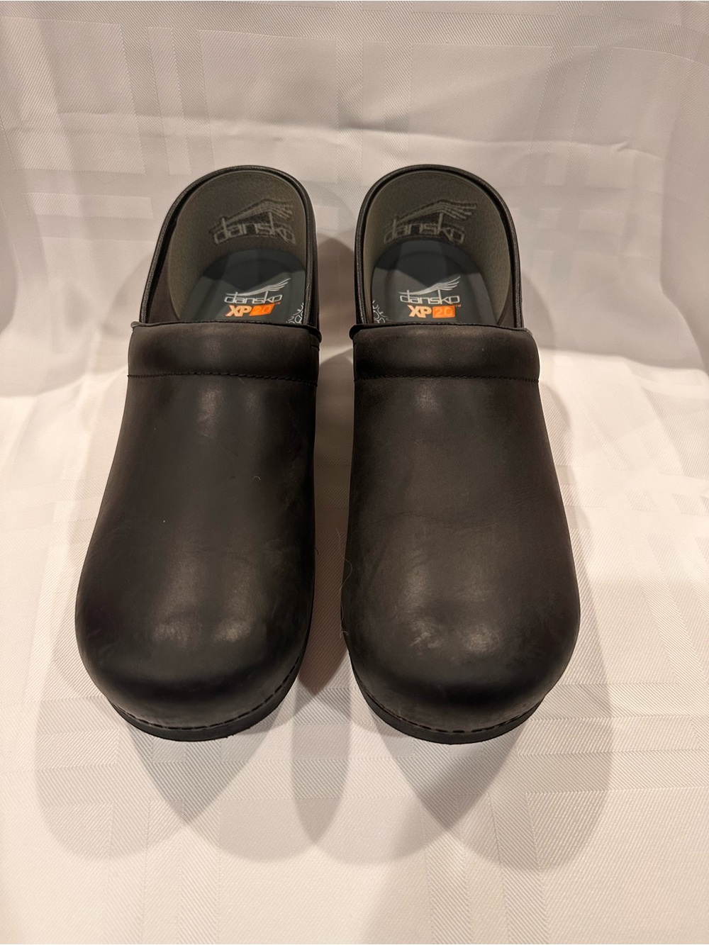 Dansko Black Men's Leather Slip-On Clogs